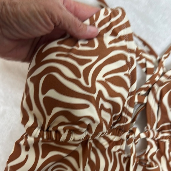 Isabel Maternity by Ingrid & Isabel Brown and White One Piece Swimsuit - Picture 5 of 10